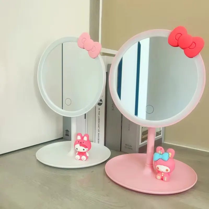 Hello Kitty LED Makeup Mirror Kawaii Sanrio 3 - Color Desktop Gift - Cake Pops Parties
