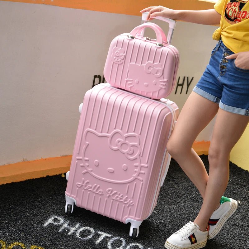 Hello Kitty Luggage 20"/24" Sanrio Anime Travel Trolley Suitcase - Cake Pops Parties