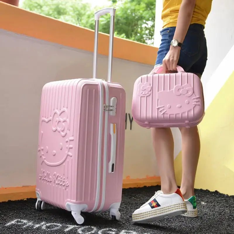 Hello Kitty Luggage 20"/24" Sanrio Anime Travel Trolley Suitcase - Cake Pops Parties