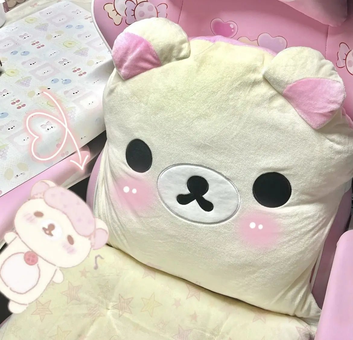 Hello Kitty Lumbar Support Cushion Dorm Office Chair Pillow - Cake Pops Parties