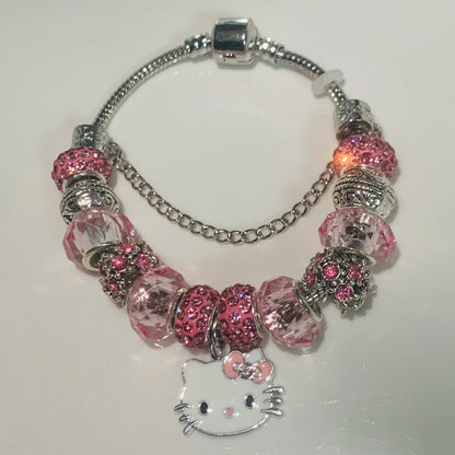 Hello Kitty Luxury Diamond Bracelet Sanrio Beaded Anime Gift - Cake Pops Parties