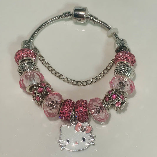 Hello Kitty Luxury Diamond Bracelet Sanrio Beaded Anime Gift - Cake Pops Parties