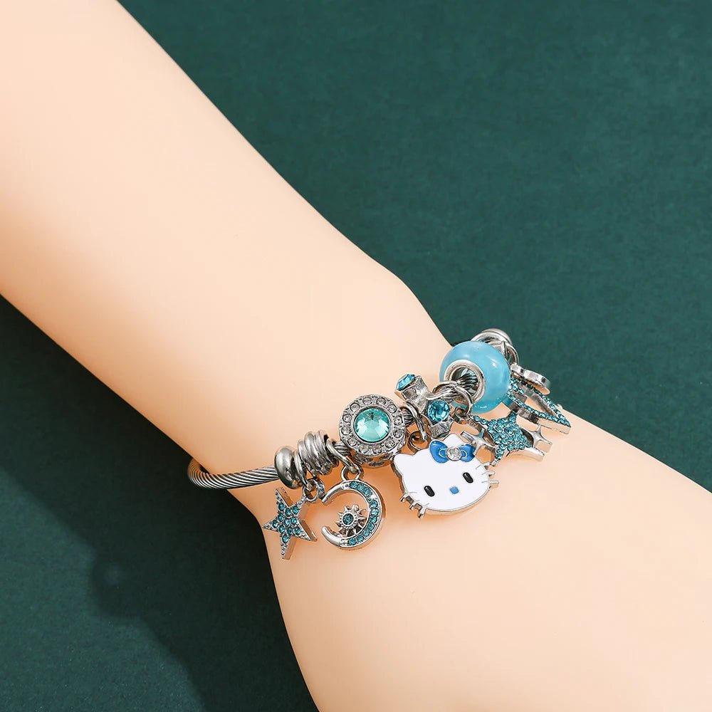 Hello Kitty Metal Pendant Bracelet Charms Star Heart Key Sanrio - Cake Pops Parties