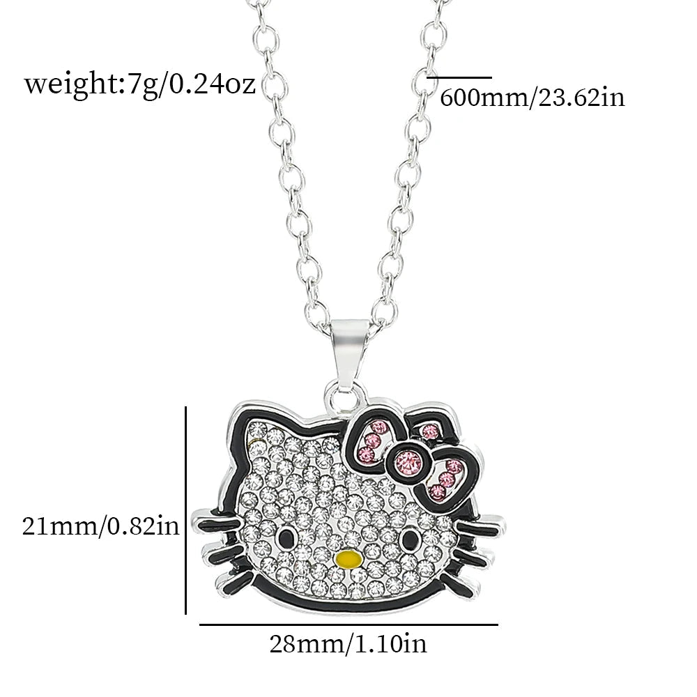 Hello Kitty Necklace Cartoon Figure Pendant Chain Anime Gift - Cake Pops Parties