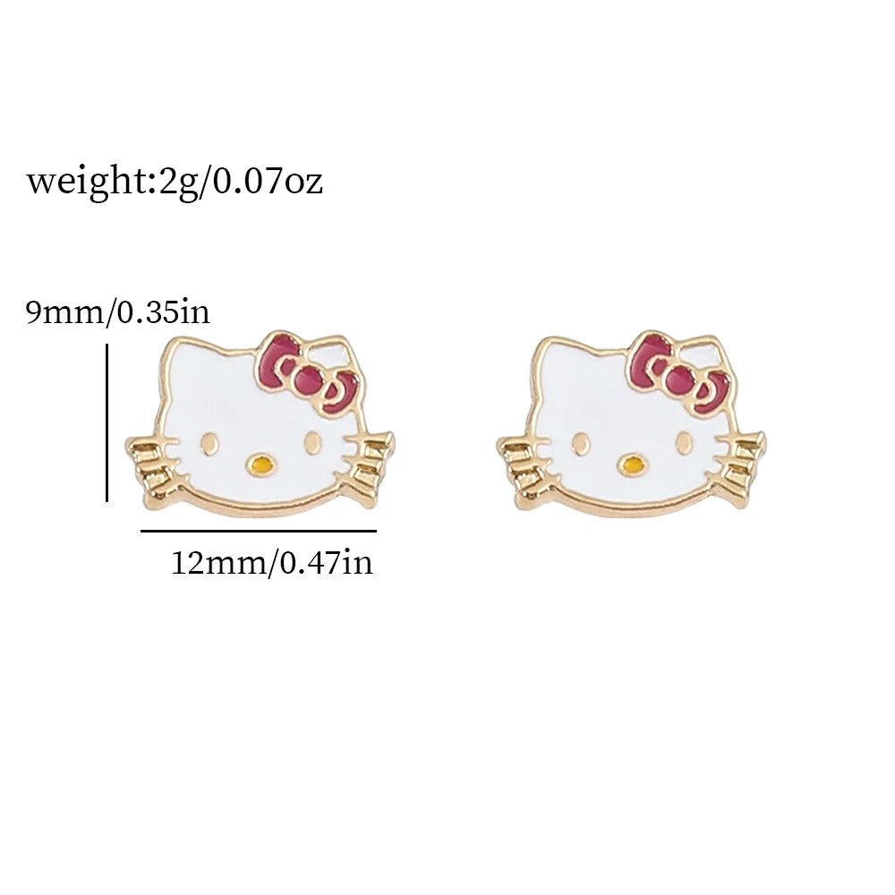 Hello Kitty Necklace Earrings Set Y2K Cat Charm Jewelry - Cake Pops Parties