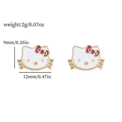 Hello Kitty Necklace Earrings Set Y2K Cat Charm Jewelry - Cake Pops Parties