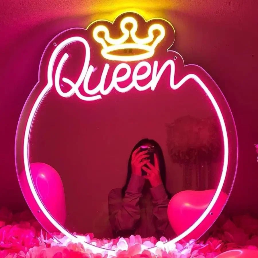 Hello Kitty Neon Mirror LED Wall Decor Night Light Bedroom - Cake Pops Parties