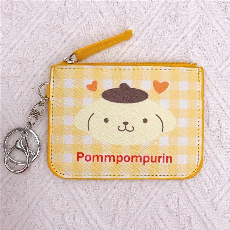 Hello Kitty Plaid Card Holder Coin Purse Keychain - Sanrio Storage Bag - Cake Pops Parties