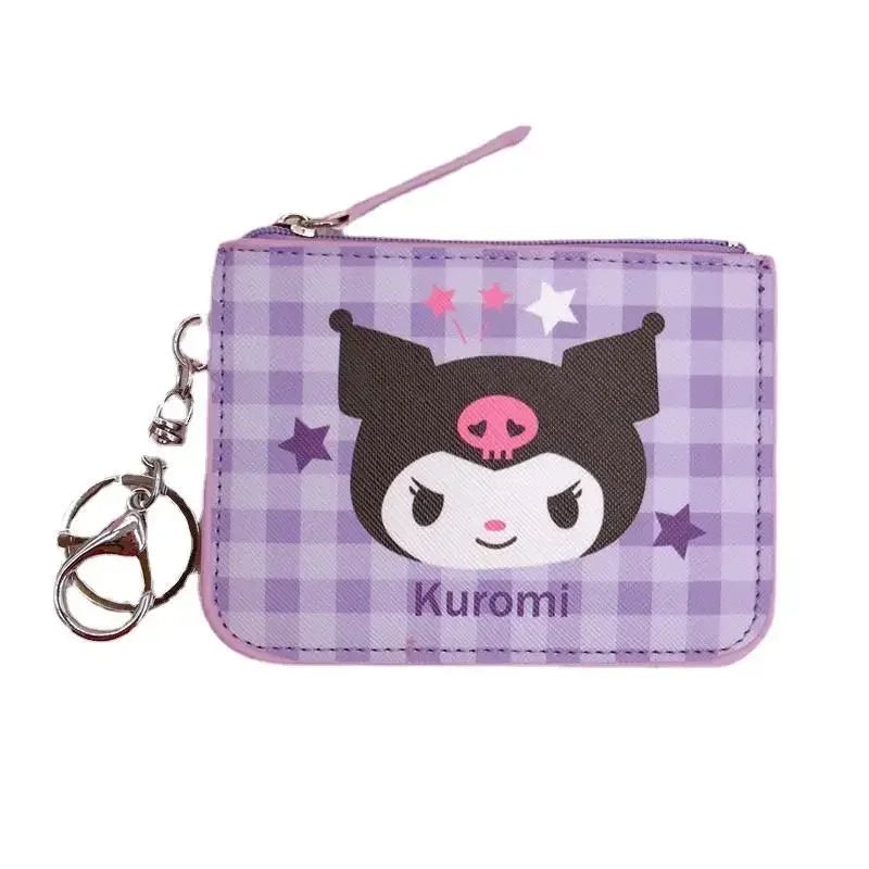 Hello Kitty Plaid Card Holder Coin Purse Keychain - Sanrio Storage Bag - Cake Pops Parties