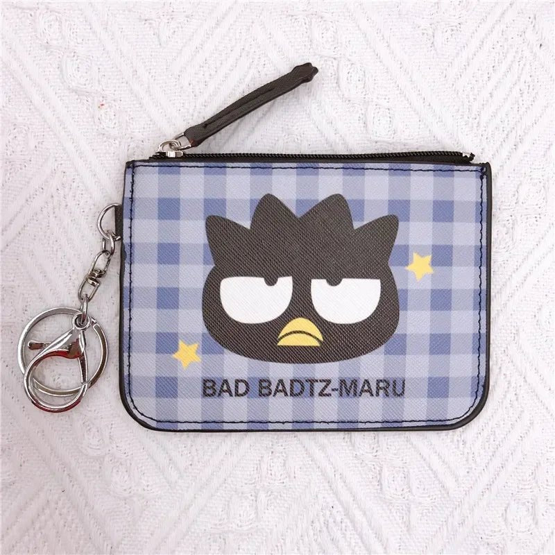 Hello Kitty Plaid Card Holder Coin Purse Keychain - Sanrio Storage Bag - Cake Pops Parties