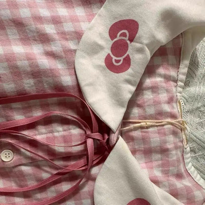 Hello Kitty Short Sleeve Nightgown | Sanrio Kawaii Summer Sleepwear - Cake Pops Parties