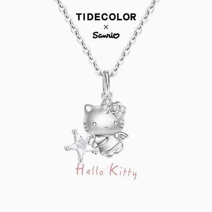 Hello Kitty Sterling Silver Necklace Kuromi Stitch Pendant - Cake Pops Parties