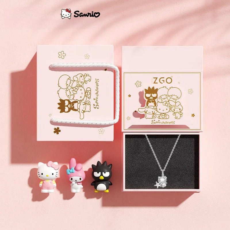 Hello Kitty Sterling Silver Necklace Kuromi Stitch Pendant - Cake Pops Parties
