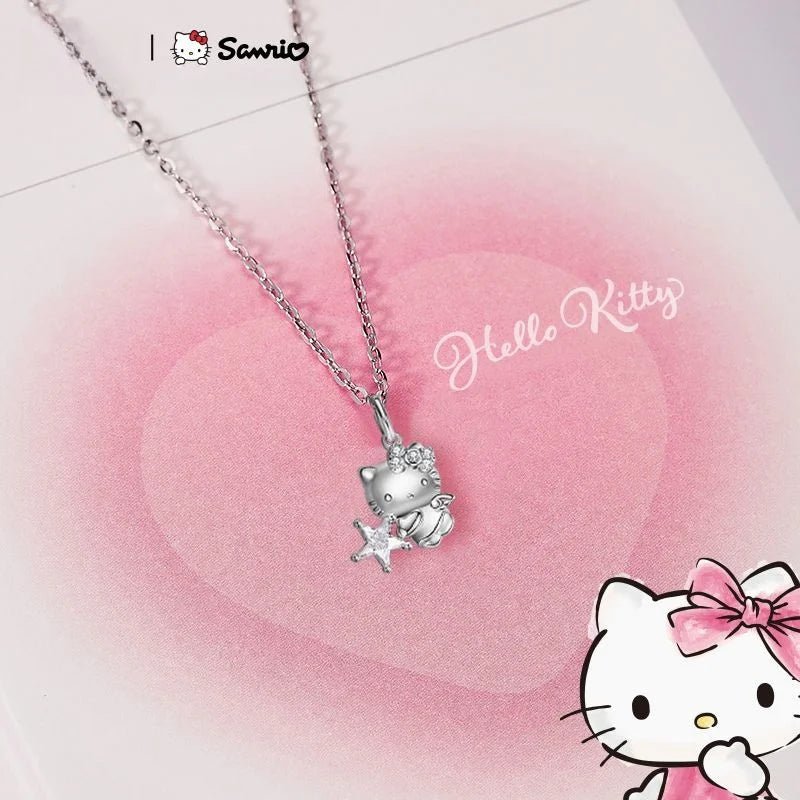 Hello Kitty Sterling Silver Necklace Kuromi Stitch Pendant - Cake Pops Parties