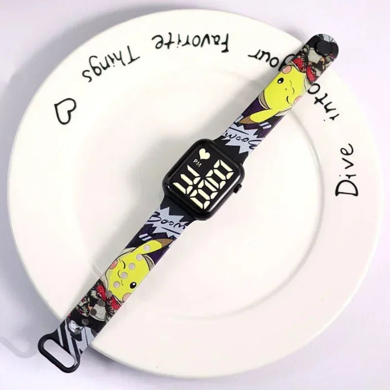 Hello Kitty Stitch Pikachu LED Watch Youth Fashion Square Gift - Cake Pops Parties