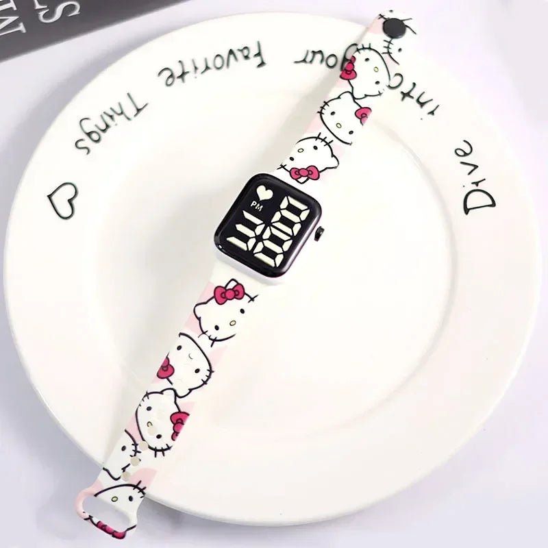 Hello Kitty Stitch Pikachu LED Watch Youth Fashion Square Gift - Cake Pops Parties