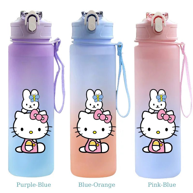Hello Kitty Straw Water Bottle 750ML Cute Travel Office Cup - Cake Pops Parties