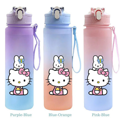 Hello Kitty Straw Water Bottle 750ML Cute Travel Office Cup - Cake Pops Parties