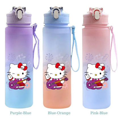 Hello Kitty Straw Water Bottle 750ML Cute Travel Office Cup - Cake Pops Parties