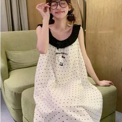 Hello Kitty Summer Nightgown | Sanrio Kawaii Breathable Wear for Girls - Cake Pops Parties