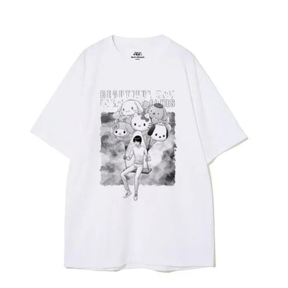 Hello Kitty Tomie Retro Cute Cotton Anime Unisex Summer Tee - Cake Pops Parties