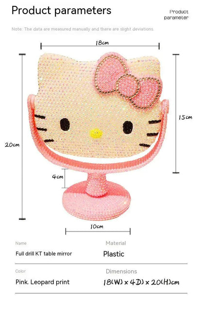 Hello Kitty Vanity Mirror Pink Rhinestone Handheld Flip Gift - Cake Pops Parties