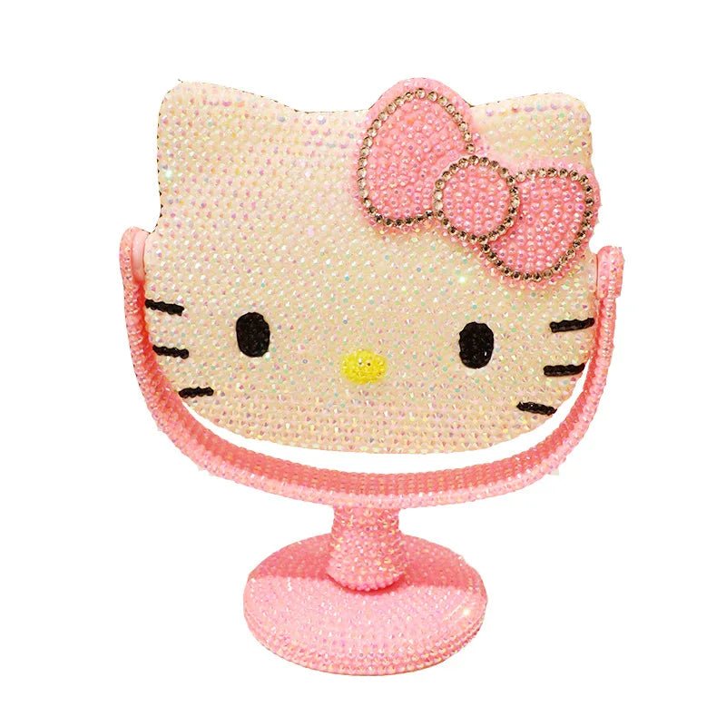 Hello Kitty Vanity Mirror Pink Rhinestone Handheld Flip Gift - Cake Pops Parties