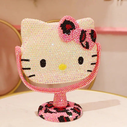 Hello Kitty Vanity Mirror Pink Rhinestone Handheld Flip Gift - Cake Pops Parties