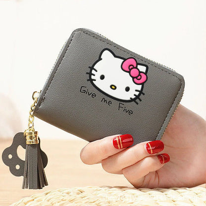 Hello Kitty Wallet Women Cute Tassel Zipper Card Case Purse - Cake Pops Parties