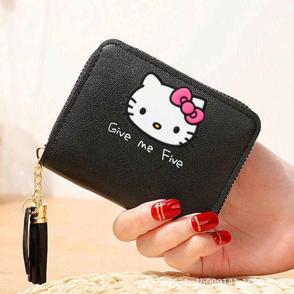 Hello Kitty Wallet Women Cute Tassel Zipper Card Case Purse - Cake Pops Parties