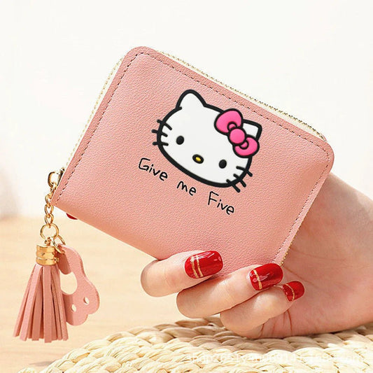 Hello Kitty Wallet Women Cute Tassel Zipper Card Case Purse - Cake Pops Parties