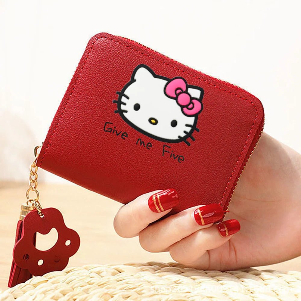 Hello Kitty Wallet Women Cute Tassel Zipper Card Case Purse - Cake Pops Parties
