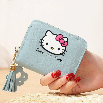 Hello Kitty Wallet Women Cute Tassel Zipper Card Case Purse - Cake Pops Parties