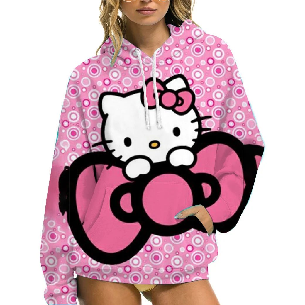 Hello Kitty Women’s Hoodie - Cozy Autumn/Winter Sportswear Casual Wear - Cake Pops Parties
