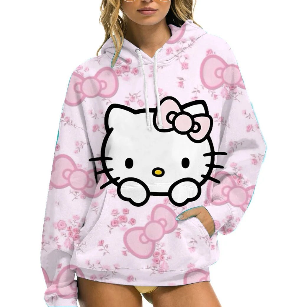 Hello Kitty Women’s Hoodie - Cozy Autumn/Winter Sportswear Casual Wear - Cake Pops Parties