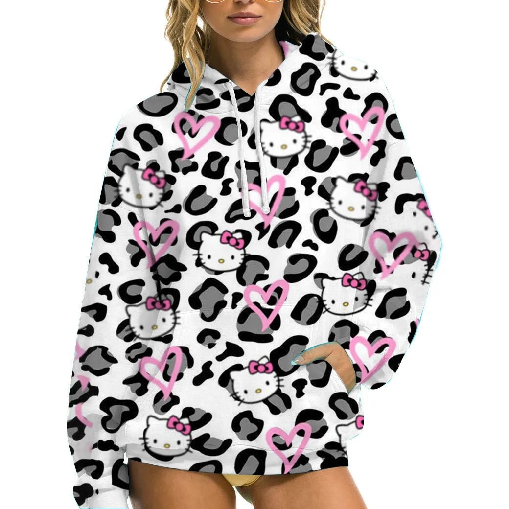 Hello Kitty Women’s Hoodie - Cozy Autumn/Winter Sportswear Casual Wear - Cake Pops Parties