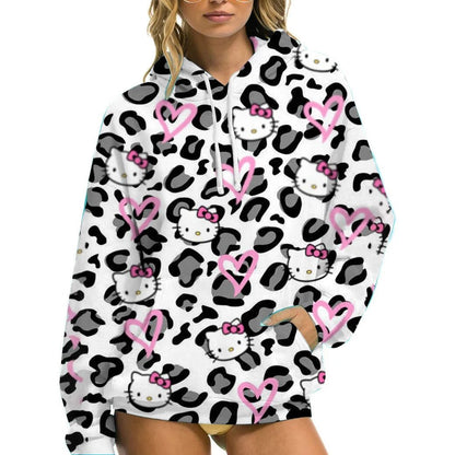 Hello Kitty Women’s Hoodie - Cozy Autumn/Winter Sportswear Casual Wear - Cake Pops Parties