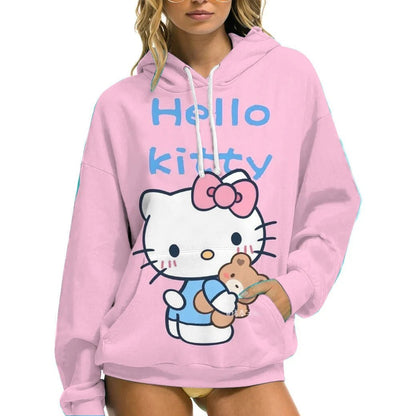 Hello Kitty Women’s Hoodie - Cozy Autumn/Winter Sportswear Casual Wear - Cake Pops Parties
