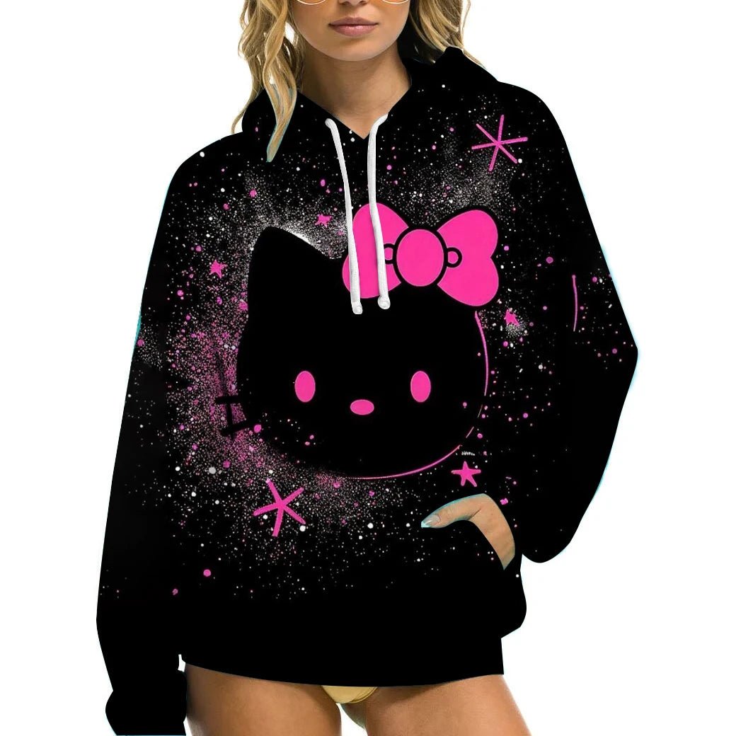 Hello Kitty Women’s Hoodie - Cozy Autumn/Winter Sportswear Casual Wear - Cake Pops Parties