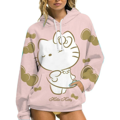 Hello Kitty Women’s Hoodie - Cozy Autumn/Winter Sportswear Casual Wear - Cake Pops Parties