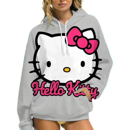 Hello Kitty Women’s Hoodie - Cozy Autumn/Winter Sportswear Casual Wear - Cake Pops Parties