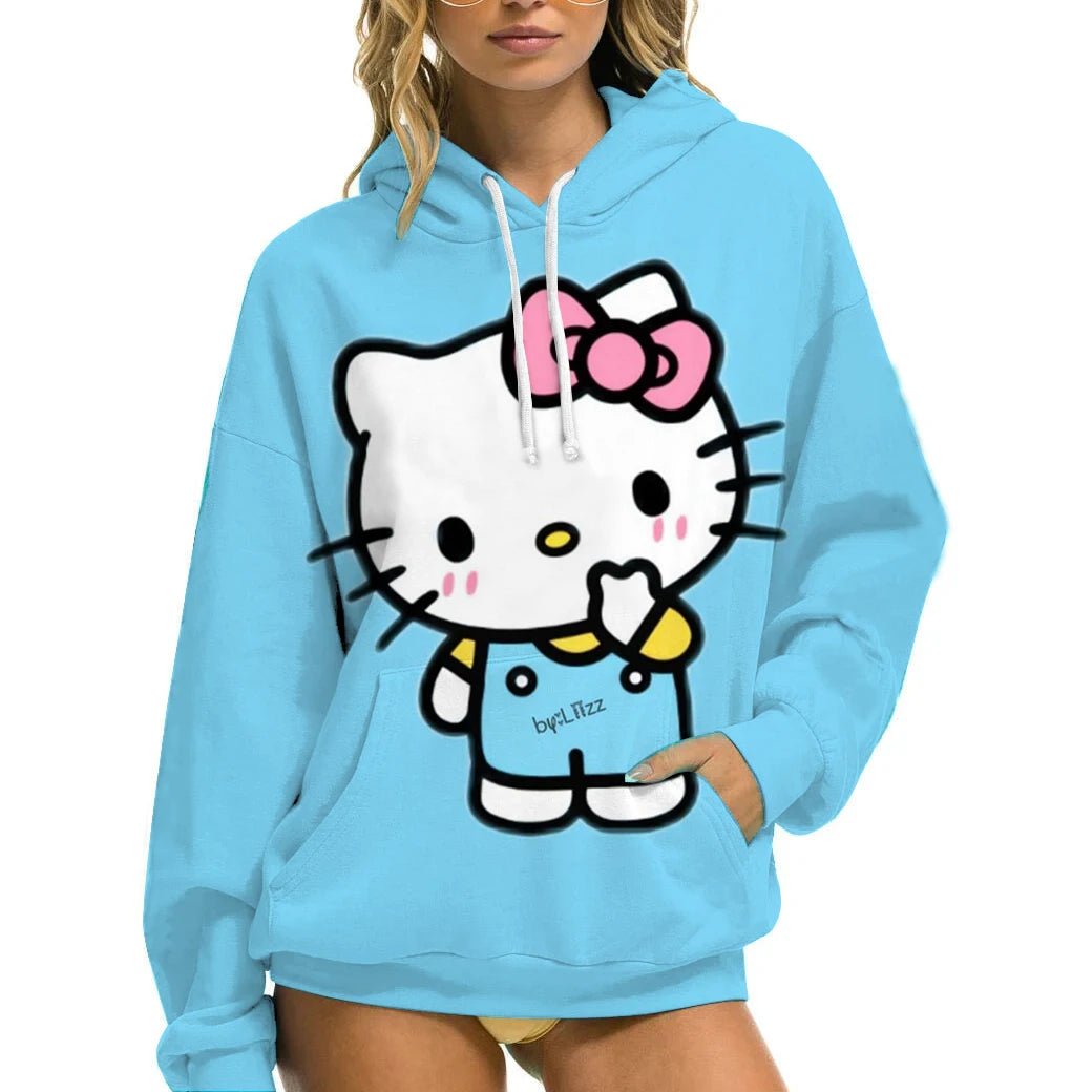 Hello Kitty Women’s Hoodie - Cozy Autumn/Winter Sportswear Casual Wear - Cake Pops Parties