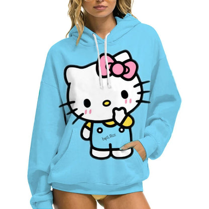 Hello Kitty Women’s Hoodie - Cozy Autumn/Winter Sportswear Casual Wear - Cake Pops Parties