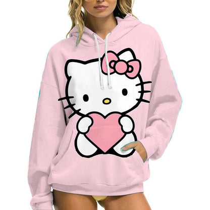 Hello Kitty Women’s Hoodie - Cozy Autumn/Winter Sportswear Casual Wear - Cake Pops Parties