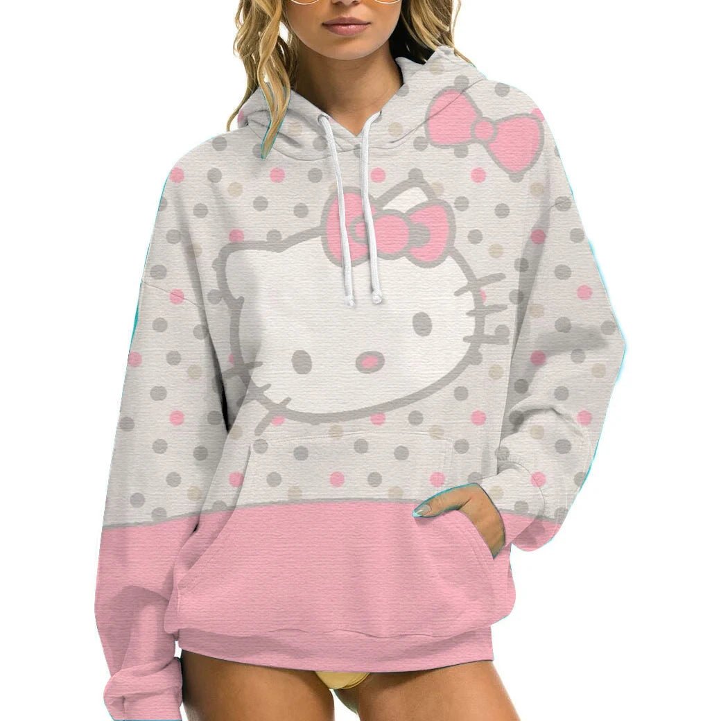 Hello Kitty Women’s Hoodie - Cozy Autumn/Winter Sportswear Casual Wear - Cake Pops Parties