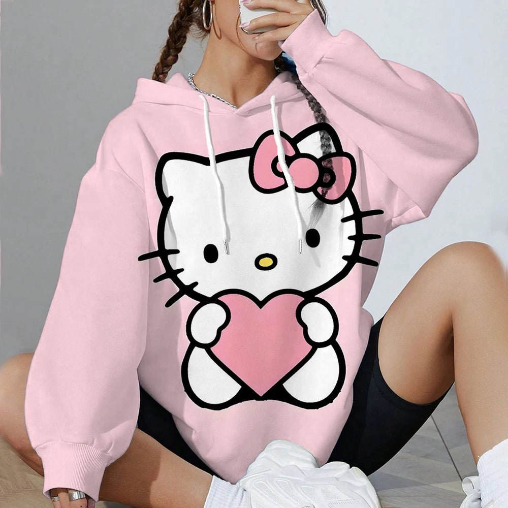 Hello Kitty Women’s Soft Hoodie | Printed Spring & Autumn Sports Top - Cake Pops Parties
