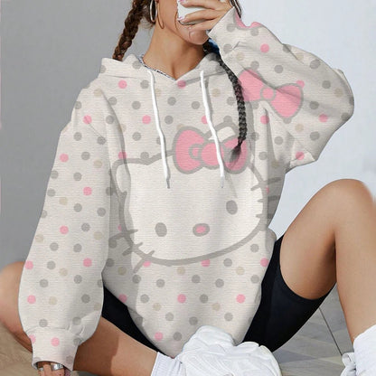 Hello Kitty Women’s Soft Hoodie | Printed Spring & Autumn Sports Top - Cake Pops Parties