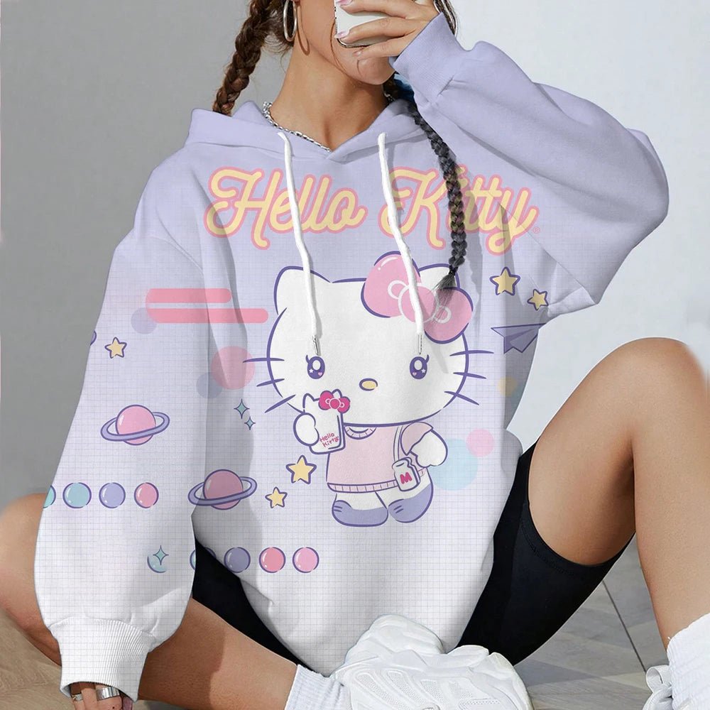 Hello Kitty Women’s Soft Hoodie | Printed Spring & Autumn Sports Top - Cake Pops Parties