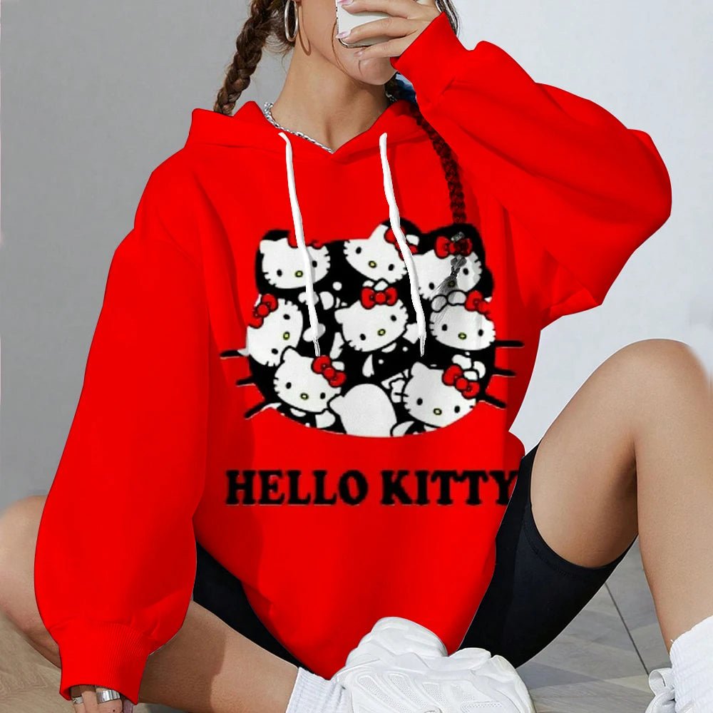 Hello Kitty Women’s Soft Hoodie | Printed Spring & Autumn Sports Top - Cake Pops Parties
