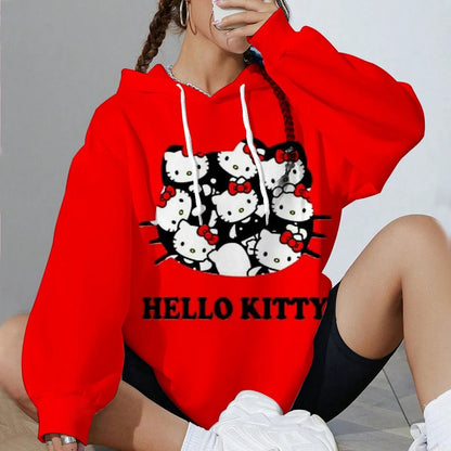 Hello Kitty Women’s Soft Hoodie | Printed Spring & Autumn Sports Top - Cake Pops Parties